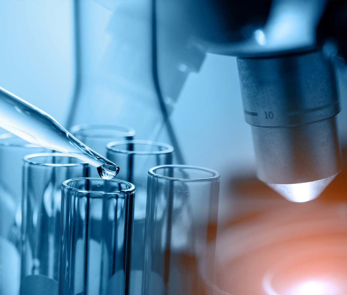 Molecule of DNA forming inside the test tube equipment.3d rendering,conceptual image. Our Pipeline